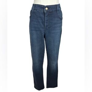 Bandolino High-Rise Straight Leg Jeans in Dark Blue